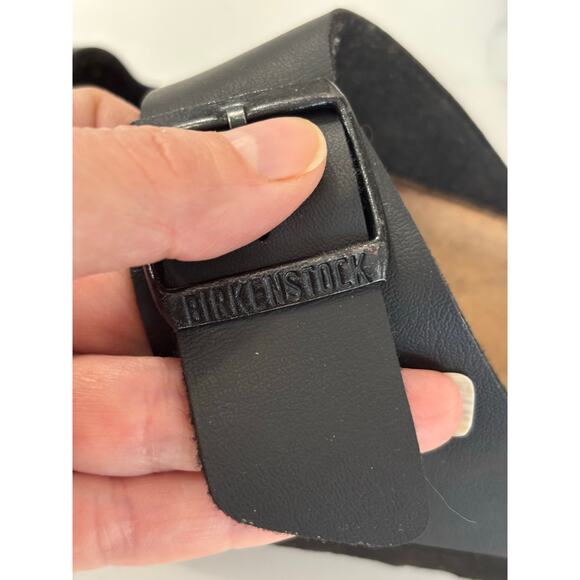 Birkenstock Arizona black classic 2 strap sandals sz 37 buckle boho casual comfy - Picture 9 of 11